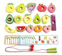 Bright Thread Kit, Playful Bead Puzzle, stimolazione della sfida di sorting, Hands-on Development Learning Aid, Creative Preschool Kids Girls Activity, Learning Accessory for Ages 3+, School, 20,5 x