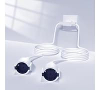 BrightArk 2M Cavo di Prolunga con 2 Prese Schuko 16A/250V Doppia Spina per Presa 2 in 1 Prolunga per Spina Europea con Scomparti di Protezione per Bambini, per esterni, casa, ufficio, Max 4000W