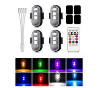BrightArk 4 pezzi Luce Stroboscopica per Auto Mini LED da Esterno con Telecomand