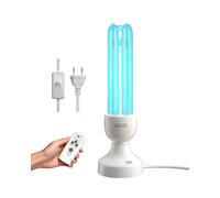 BrightArk 55W Lampada UV Ozono E27 con telecomando e 3 timer, Lampada Germicida Raggi UVC 254nm con Tubo al Quarzo Brine Ozono Contro Batteri Virus e Acari per Case, Uffici, Ristoranti e Scuola