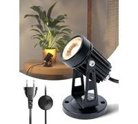 BrightArk Faretti LED da Interno 5W 3000K con Interruttore a Piede, Spotlight regolabile per lampada per piante da interno, pavimento, armadio, art decor, illuminazione d'accento, con cavo 1.8M