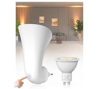 BrightArk GU10 Faretto Applique Con interruttore a Sfioramento, Plug in Wall Light Uplighters Bianco Caldo 3000K, Lampade da Parete Interne per Soggiorno Camera da letto (Lampadina LED GU10 Inclusa)