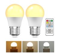 BrightArk Lampada a LED E27 con Telecomando, 3 Colori (3000K-6000K) Lampada Dimmabile E27 per Soggiorno Camera da Letto, Lampadine a Telecomando con Cronometro, Funzione di Memoria (2 Pezzi)