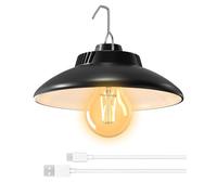 BrightArk Lampada da campeggio ricaricabile, lampada da campeggio a LED con batteria da 2600 mAh, IPX4, impermeabile, luce da campeggio, 2 modalità di luce, lampada da appendere per campeggio