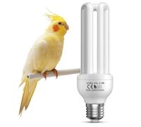 BrightArk Lampada per Uccelli E27 UVB 2.4, 23W Fluorescente Compatta 2.4 UVB Lampada per Uccelli, Pappagalli, Rettili