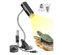 BrightArk Lampada Riscaldante uvb Tartarughe con 2 Lampadine UVA/UVB da 50W Regolabili a 360° Lampada per Anfibi Adatto per Tartaruga, Ragno, Lucertola, Serpente, Anfibi, Cockatoo, Chameleon