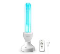 BrightArk Lampada UV Ozono E27 25W con telecomando e timer, Lampada Germicida Raggi UVC 254nm con Tubo al Quarzo Brine Ozono Contro Batteri Virus e Acari per Case, Uffici, Ristoranti e Scuola