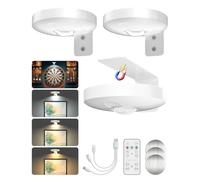 BrightArk Lampade da Parete Ricaricabili con Telecomando per Foto, Luce a Batteria Regolabile in 3 Colori con Timer, Lampada per Quadri, Lampada per Bocce Ricaricabile, Fino a 50 Ore, 3 Confezioni