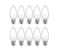 BrightArk Lampadina a Candela E27 42W Dimmerabile, Bianco Caldo 2600K Trasparente Lampadine a Candela C35 a vite Edison ES per Camera da Letto, Cucina, Soggiorno, Ingresso, Confezione da 10 pezzi