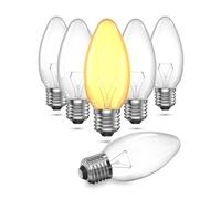 BrightArk Lampadina a Candela E27 42W Dimmerabile, Bianco Caldo 2600K Trasparente Lampadine a Candela C35 a vite Edison ES per Camera da Letto, Cucina, Soggiorno, Ingresso, Confezione da 6 pezzi