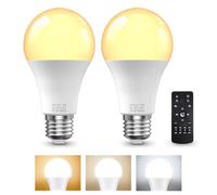 BrightArk Lampadina LED E27 con Telecomando, Lampadina E27 Dimmerabile, Lampadine LED da 9W, 3 Temperature di Colore 3000K-6000K, Lampadine Telecomandate con Funzione di Temporizzazione e Memoria