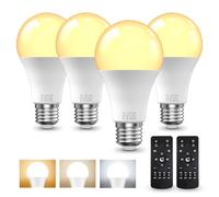 BrightArk Lampadina LED E27 con Telecomando, Lampadina E27 Dimmerabile, Lampadine LED da 9W, 3 Temperature di Colore 3000K-6000K, Lampadine Telecomandate con Funzione di Temporizzazione e Memoria