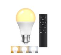 BrightArk Lampadina LED E27 con Telecomando, Lampadina E27 Dimmerabile, Lampadine LED da 9W, 3 Temperature di Colore 3000K-6000K, Lampadine Telecomandate con Funzione di Temporizzazione e Memoria