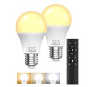 BrightArk Lampadina LED E27 con Telecomando, Lampadina E27 Dimmerabile, Lampadine LED da 9W, 3 Temperature di Colore 3000K-6000K, Lampadine Telecomandate con Funzione di Temporizzazione e Memoria