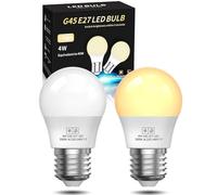 BrightArk Lampadina LED E27 Luce Notturna, 400LM Modalità Piena luminosità - 50LM Modalità Notturna, Lampadina E27 G45 Bianco Caldo 3000K per Camera da letto dei bambini e Lampada da comodino, 2 Pezzi