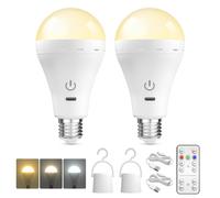BrightArk Lampadina LED E27 Ricaricabile USB Con Telecomando 3 Temperature di