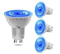 BrightArk Lampadine LED GU10 Blu, 5W Luce Spot Colorata 120 Gradi, Sostituzione Alogena MR16 50W, AC 220-240V, per Illuminazione del Paesaggio, 4-Pack