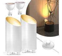 BrightArk Led Uplight Spot 5W Lampada da Terra con Interruttore, Lampada da Terra per L'Illuminazione Indiretta, Lampada da Sosta Inclusa GU10 Lampada a Led Warmweiss 3000K, 2 Pezzi