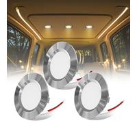 BrightArk Mini LED Spot da Incasso 12V 3.5W - Bianco Caldo 3000K per Mobili, Camper, Vetrine, Scaffali (Set di 3)