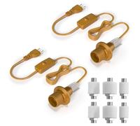 BrightArk Portalampada per bottiglia E14, con interruttore e spina Adattatore per bottiglia E14, Kit lampada bottiglia per bottiglia per lampada da tavolo per bottiglia di vino DIY 2 pezzi