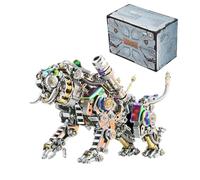 BrightBud Puzzle in metallo 3D per adulti, 700 pezzi in metallo, tigre bengalese, steampunk bengalese, puzzle con animali meccanici, regalo creativo per collezionisti e appassionati di bricolage