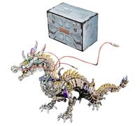 BrightBud Puzzle in metallo 3D per adulti, fai da te 3D in metallo, drago meccanico Steampunk, modello futuristico drago, ornamenti per desktop e regali, 2030 pezzi