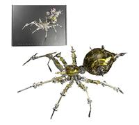 BrightBud Puzzle in metallo 3D per adulti, modello steampunk in metallo con armatura trasparente e LED, modello di spider meccanico fai da te, set di insetti steampunk, decorazioni per desktop, 602