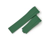 BrightBulb 21mm Curved Interface Rubber Silicone Belt Watch Accessori Cinturino per Orologio per Rolex Daytona SUB Yacht-Master GMT-Verde Nero Fibbia
