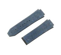BrightBulb 25 X 19 Mm Cinturino in Pelle Con Cinturino Posteriore in Gomma Da Uomo Impermeabile Accessori per Orologi per HUB-LOT BIG-BANG CLASSIC FUSION-Blu 2