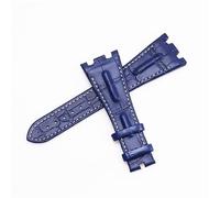 BrightBulb Accessori per cinturini di ricambio per cinturino in vera pelle da 28 mm per Audemars Piguet AP Royal Oak-Blu Bianco