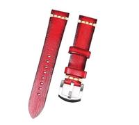 BrightBulb Cinturino per orologio con interfaccia piatta universale Accessori per orologi con cinturino in pelle vintage fatti a mano-Rosso 18 mm