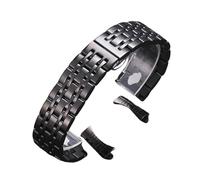 BrightBulb Sette Perline Acciaio Inossidabile Cinturino Universale Interfaccia ad Arco Duplice Scopo Connettore Orologio Cinturino-Nero 16mm