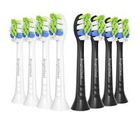 Brightdeal Spazzole di Ricambio Compatibili con Philips Sonicare - Testine per Spazzolino Elettrico per EasyClean HealthyWhite e Altri Manici a Scatto, 4 pezzi Bianco e 4 pezzi Nero