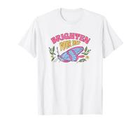 Brighten Your Day Boho Floral Butterfly Inspiring Citazione Maglietta