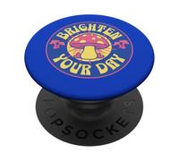 Brighten Your Day Boho Funghi Illustrazione Citazione Positivo PopSockets PopGrip Adesivo