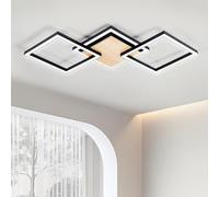 BrightFly Plafoniera LED Soffitto, Nera Quadrata in Plastica Isolante, 24W Lampada a Soffitto Moderna, 3100 Lumen 6500K Luce Fredda - per Soggiorno, Camera da Letto, Ufficio, Corridoio