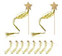 BRIGHTFUFU 10 Pezzi Bacchette da Fata Nastro a Stelle, Bastoncini Decorativi per Spettacoli Teatrali e Feste, Giocattoli Magici, Accessori per Travestimenti e Fotografie di Eventi