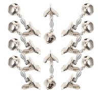 BRIGHTFUFU 10 Pezzi Campanelli per Canna da Pesca in Metallo Clip Allarmi Sonori per Pesca Notturna Indicatori di Abboccata Sportive Stile Casuale