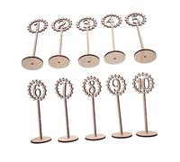 BRIGHTFUFU 10 Pezzi Segnaposto Numerici in Intagliato con Base Espositori Decorativi per Matrimoni Compleanni e Feste Riutilizzabili e