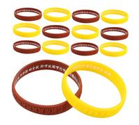 BRIGHTFUFU 16 Braccialetti in Silicone Flessibili e Impermeabili con Motivo Sanscrito Cinturini Sottili e Riutilizzabili e e Gialla Adatti Tutti i Polsi