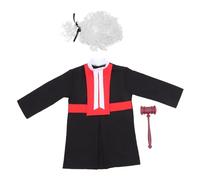 BRIGHTFUFU 1set Costume Da Giudice Per Martelletto e Parrucca Per Ruolo Giudiziario Per Feste Tema e Spettacoli Scolastici Taglia Adatta Per