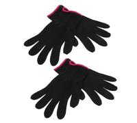 BRIGHTFUFU 1set Guanti Termici Resistenti Al Calore Con Pomelli Silicone Per Piastra e Ferro Arricciacapelli Nero e Rosso Senza Silicone