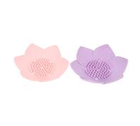 BRIGHTFUFU 2 pezzi in Silicone con Scolapiatti Portasaponetta Antiumidità per Bagno Moderno in Silicone Alimentare Colori Rosa