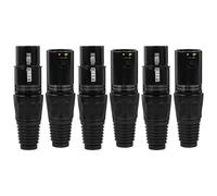 BRIGHTFUFU 6 Pezzi Spina di Ricambio per Microfono Xlr 3 Pin Maschio e Femmina Connettore per Cavo Microfono Accessorio Audio per Registrazione Studio e Collegamento Dmx Compatibile