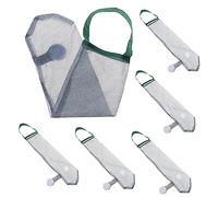 BRIGHTFUFU 6pezzi Sacchetti Rete Appendibili Per Frutta e Verdura Borse Mesh Resistenti in Poliestere Per Cipolla Aglio Radice Aromatica Contenitori Compatti Per Cucina e Frigorifero