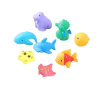 BRIGHTFUFU 8 Giocattoli da Bagno per Animali Marini Spruzzatori Balena Cavalluccio Mare Giochi Galleggianti Sicuri e Colorati per Bagnetto Stimolano La Cognizione Dei Colori e