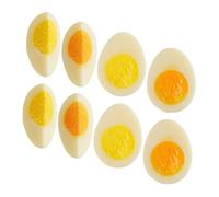 BRIGHTFUFU 8 Pezzi Uova Artificiali Realistiche per Fotografia Modelli di Cibo Finto per Oggetti di Scena Cucina Set Leggero e Compatto per Insegnamento di Cucina e Marketing