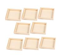 BRIGHTFUFU 8 Vassoi Quadrati Legno per Puzzle Montessori Organizer per Giochi con Finitura Liscia per Stoccaggio e Attività