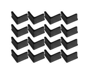 BRIGHTFUFU Angle iron foot caps triangolari in gomma, 20 pezzi, protezioni per gambe di poltrone e letti, accessori per la casa con funzione antiscivolo, nero, 50X50 MM