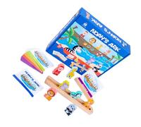 BRIGHTFUFU Blocchi da Costruzione in Legno per Gioco di Smistamento e Sicuro Stimola Creatività e Coordinazione Occhio-mano Regalo Compleanno per Bimbi e Bimbe